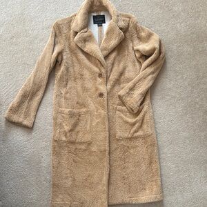 Luxurious Tan Faux Fur Coat